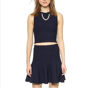 Alice + Olivia TEXTURED DOTS Bess Kyle SKIRT SET S